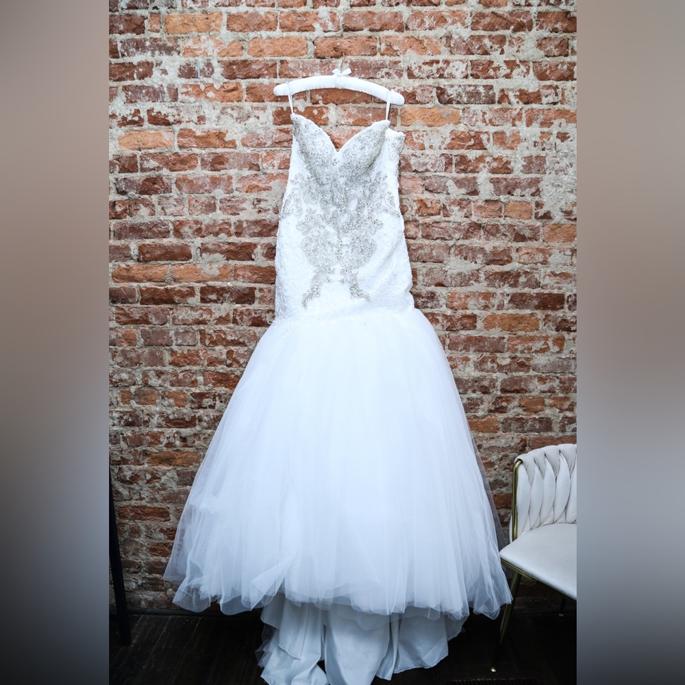 Elegant off white embellished Wedding Dress